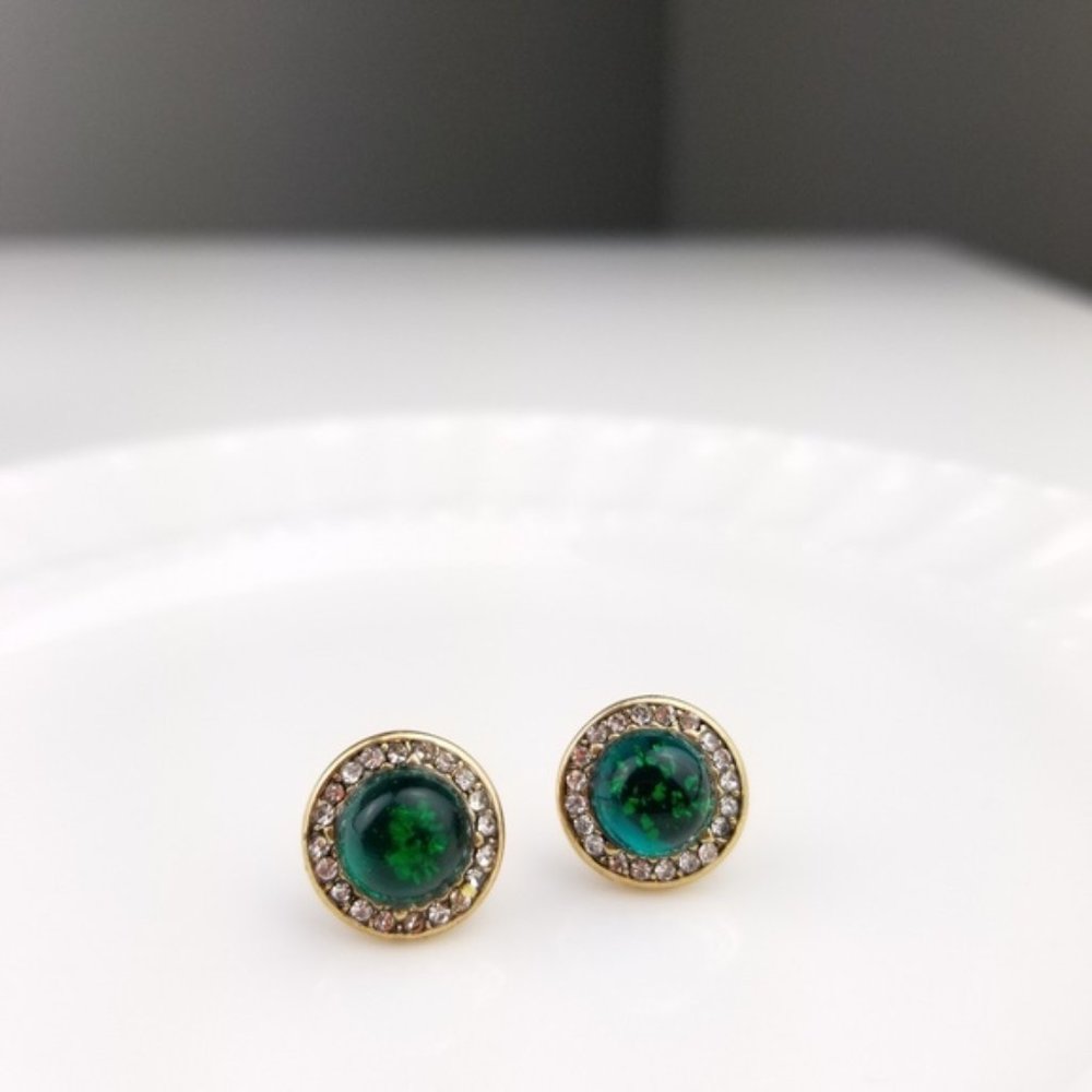 Green Crystal Earrings